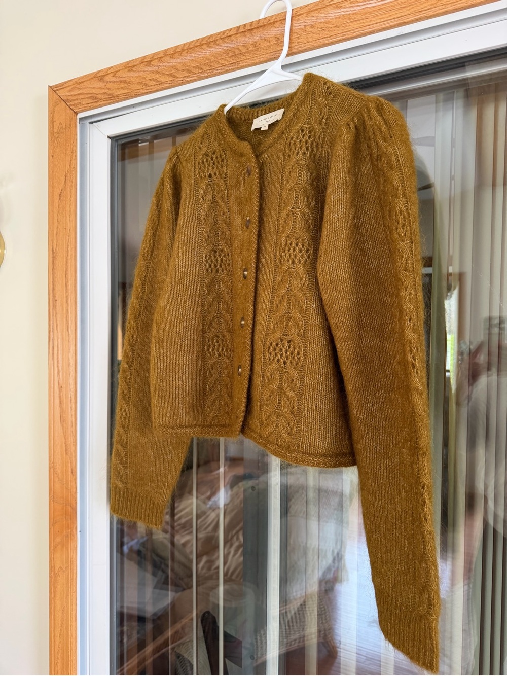 NWOT Sézane Evi Mohair Cardigan, Olive Green - Picture 3 of 8